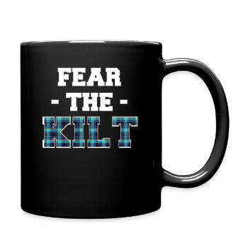 Fear The Kilt Funny Scottish Story - Full Colour Mug - black - Right