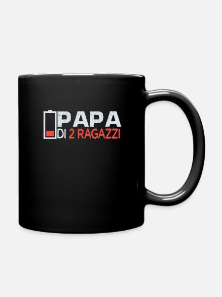 père de 2 fils père fils partenairelook papa - Mug uni - noir
