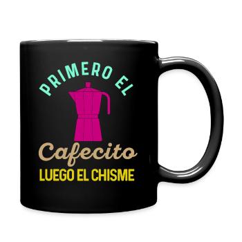 Funny Spanish Shirts Cafecito Cafe Espanol - Full Colour Mug - black - Right