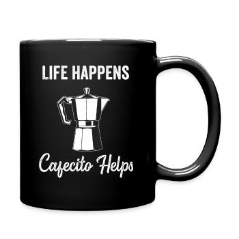 Funny Spanish Shirts Cafecito Cafe Espanol - Full Colour Mug - black - Right