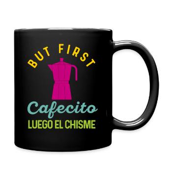 Funny Spanish Shirts Cafecito Cafe Espanol - Full Colour Mug - black - Right