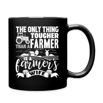 Farmer Farmer's Wife Is Tougher - Full Colour Mug - black - Right