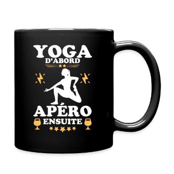 Yoga apéritif - Mug uni - noir - Droite