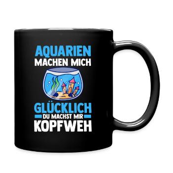 Aquarium Fische Aquaristik - Tasse einfarbig - Schwarz - Rechts