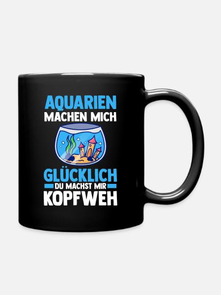 Aquarium Fische Aquaristik - Tasse einfarbig - Schwarz