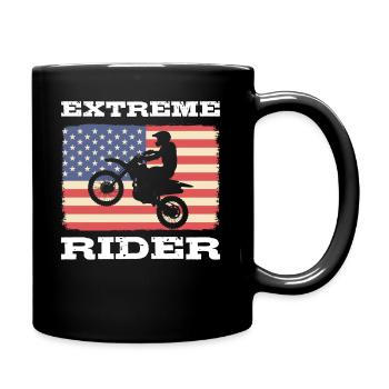 Amerikanischer Fahrer Motorradfahrer - Tasse einfarbig - Schwarz - Rechts
