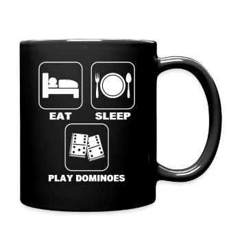 Eat Sleep Play Dominoes Dominoe -Spieler - Tasse einfarbig - Schwarz - Rechts