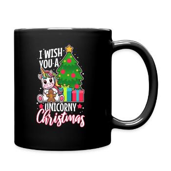 Je vous souhaite un Noël de Licorne - Mug uni - noir - Droite