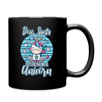 Dear santa just bring me a unicorn - Full Colour Mug - black - Right