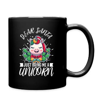 Dear santa just bring me a unicorn - Full Colour Mug - black - Right