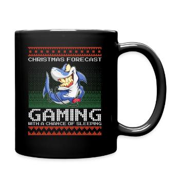 Funny Christmas Forecast Gaming Hai Ugly Xmas - Tasse einfarbig - Schwarz - Rechts