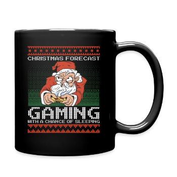Funny Christmas Forecast Gaming Santa Ugly Xmas - Tasse einfarbig - Schwarz - Rechts