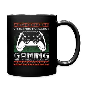 Funny Christmas Forecast Gaming Controller Ugly - Tasse einfarbig - Schwarz - Rechts