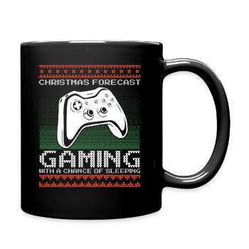Funny Christmas Forecast Gaming Controller Ugly - Tasse einfarbig - Schwarz - Rechts
