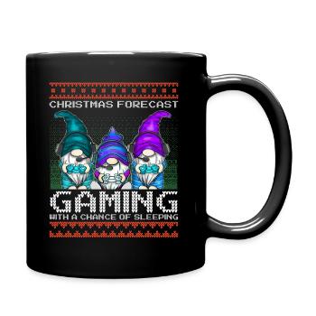 Funny Christmas Forecast Gaming Wichtel Ugly Xmas - Tasse einfarbig - Schwarz - Rechts