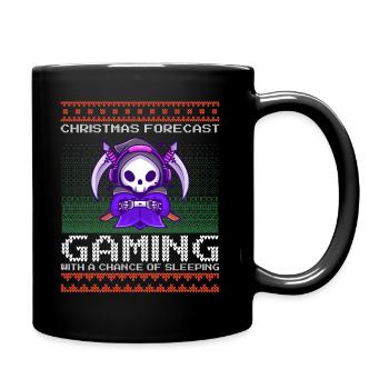 Funny Christmas Forecast Gaming Reaper Ugly Xmas - Tasse einfarbig - Schwarz - Rechts
