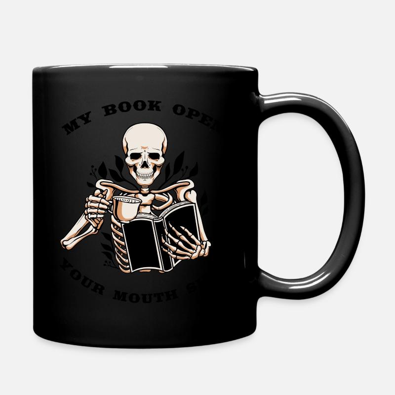My book open your mouth shut - Full Colour Mug - black