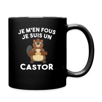 Je M'en Fous Je Suis Un Castor - Castor Doux - Mug uni - noir - Droite