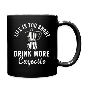 Funny Spanish Shirts Cafecito Cafe Espanol - Full Colour Mug - black - Right