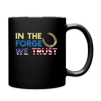 Lustiger Hufschmied Hufeisen Pferdehufe Installateur - Tasse einfarbig - Schwarz - Rechts