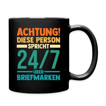Philatelie Briefmarkensammlung Briefmarkensammler - Tasse einfarbig - Schwarz - Rechts