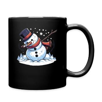 Dabbing Weihnachts Schneemann Dab Weihnachten - Tasse einfarbig - Schwarz - Rechts