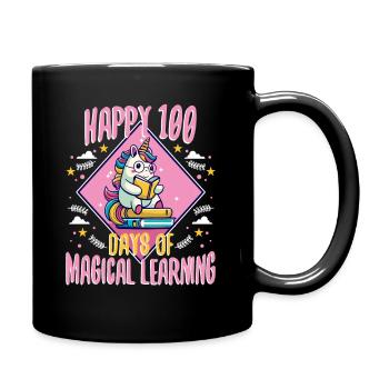 Unicorns are awesome therefore i am a unicorn - Tasse einfarbig - Schwarz - Rechts