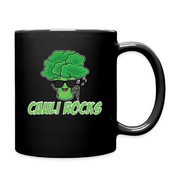Cauli Rocks Blumenkohl Vegane Gesunde - Tasse einfarbig - Schwarz - Rechts