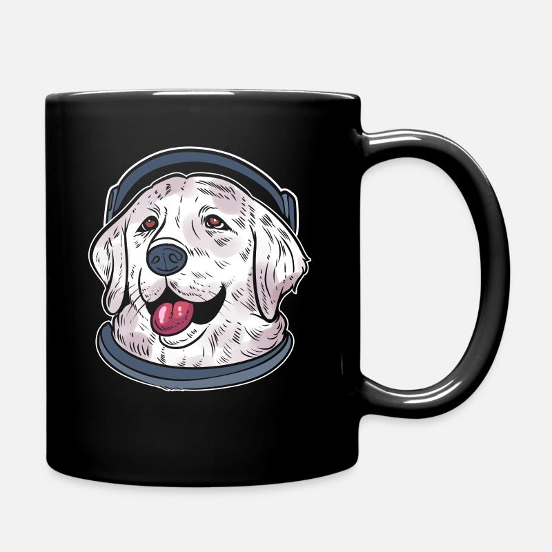 Golden Retriever Astronaut Space Pilot - Tasse einfarbig - Schwarz