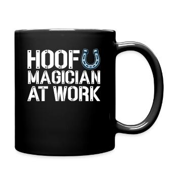 Lustiger Hufschmied Hufeisen Pferdehufe Installateur - Tasse einfarbig - Schwarz - Rechts