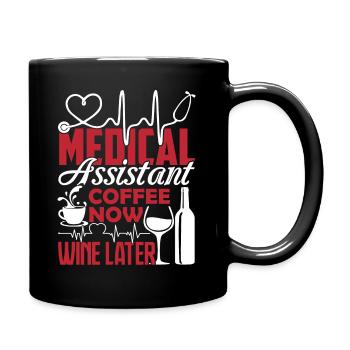 Medical Assistant Medical Assistant Loves Coffee - Full Colour Mug - black - Right