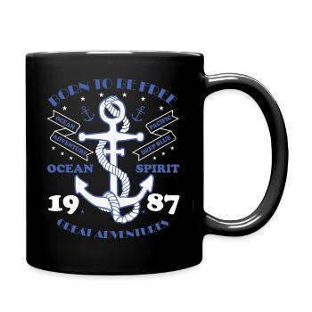 born to be free1987 great adventures - Full Colour Mug - black - Right
