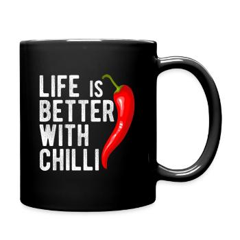 La vie est plus belle avec le piment pepperoni jalapeno schar - Mug uni - noir - Droite