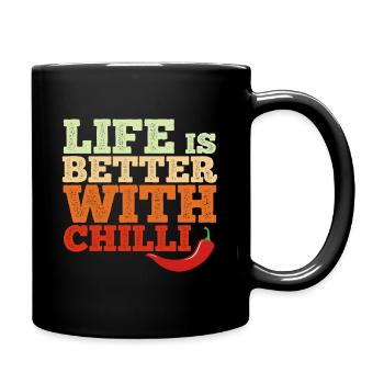 La vie est meilleure avec le piment, le pepperoni, le jalapeño, l’épinette - Mug uni - noir - Droite