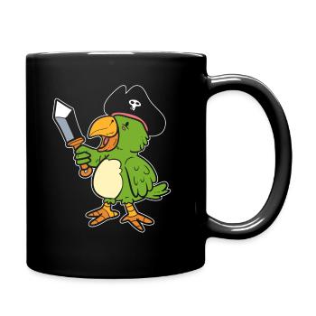 Papageipirat Ornithologe - Tasse einfarbig - Schwarz - Rechts