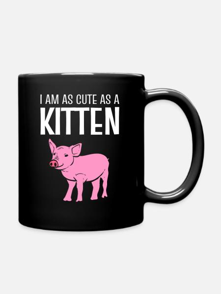 Schweinliebhaber Veganer Aktivist - Tasse einfarbig - Schwarz