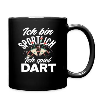 Dart Sportler Dartspieler Hobby Geschenk - Tasse einfarbig - Schwarz - Rechts