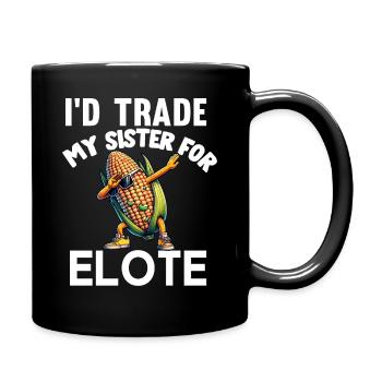 Elote Girl Women Elote Mexican Corn Food Comida - Full Colour Mug - black - Right