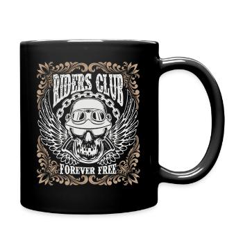 Dicton de motocycliste, crâne vintage avec casque - Mug uni - noir - Droite