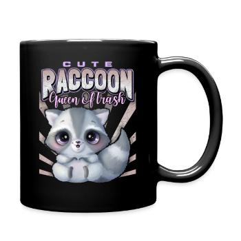 Kawaii Waschbär, lustiger Raccoon-Racoon Spruch - Tasse einfarbig - Schwarz - Rechts