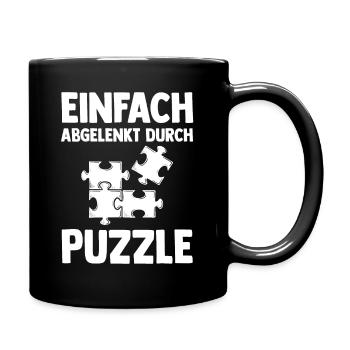 Puzzlefan Puzzler Puzzleteile Puzzle - Tasse einfarbig - Schwarz - Rechts