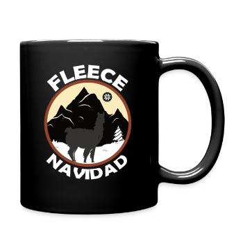 Fleece Feliz Navidad Llama Christmas Pixel - Tasse einfarbig - Schwarz - Rechts