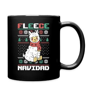 Fleece Feliz Navidad Llama Christmas Badge - Tasse einfarbig - Schwarz - Rechts