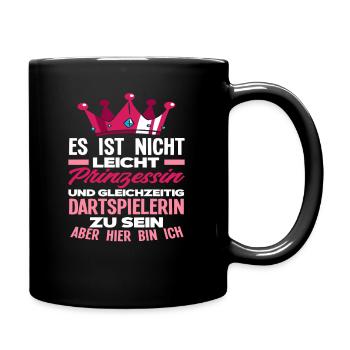 Prinzessin Dart Dartspielerin Geschenkidee - Tasse einfarbig - Schwarz - Rechts
