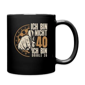 40. Geburtstag Dart Dartspieler Geschenk - Tasse einfarbig - Schwarz - Rechts