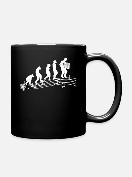Ziehharmonika-Spieler Akkordeon-Musiker Evolution - Tasse einfarbig - Schwarz