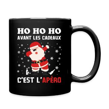 Père Noel avant les cadeaux c est l apéro - Mug uni - noir - Droite