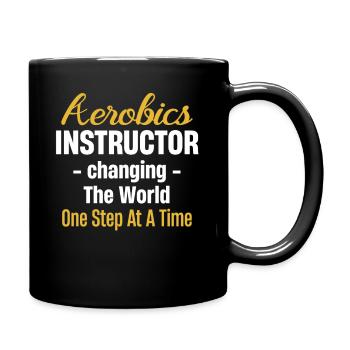 Aerobics instructor: the world step by step - Full Colour Mug - black - Right