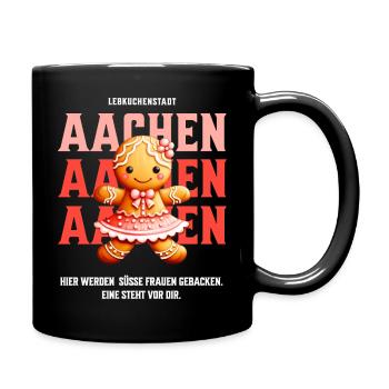 Aachen - Süsse Lebkuchen Frau - Tasse einfarbig - Schwarz - Rechts