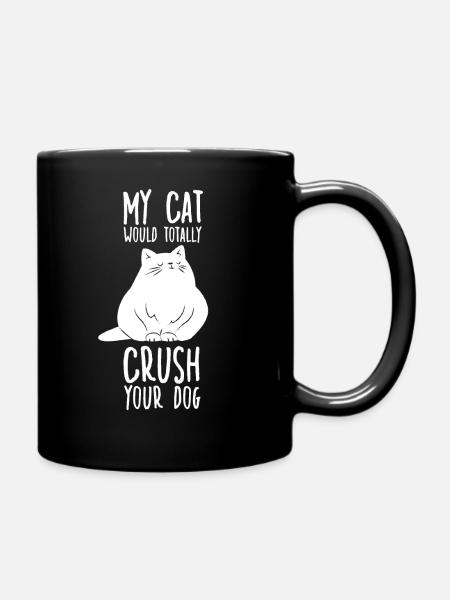 Drôle de motif de chat fou propriétaire d'un chat - Mug uni - noir